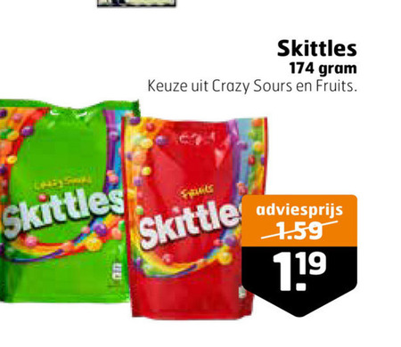 Skittles snoep folder aanbieding bij Trekpleister - details