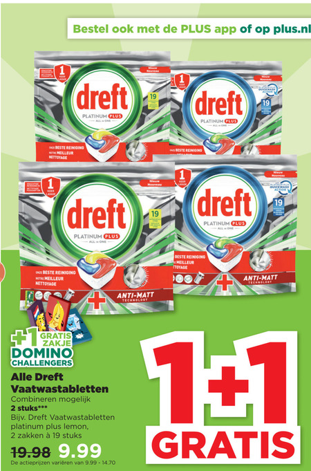 Dreft   vaatwasmiddel folder aanbieding bij  Plus - details