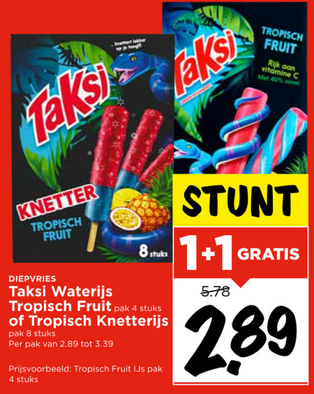 Taksi   waterijs, ijslollies folder aanbieding bij  Vomar - details