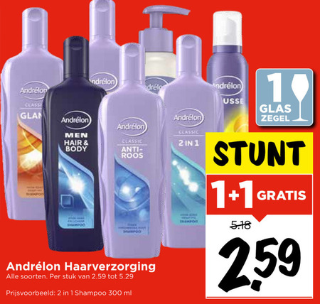 Andrelon   shampoo, hairspray folder aanbieding bij  Vomar - details