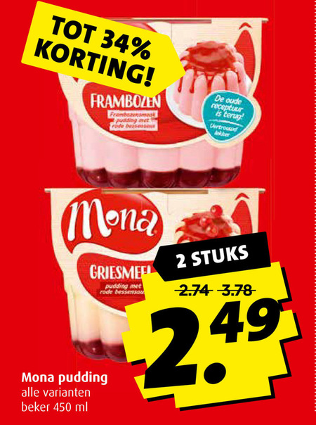 Mona   pudding folder aanbieding bij  Boni - details