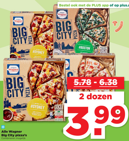 Wagner   diepvriespizza folder aanbieding bij  Plus - details