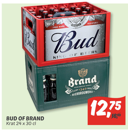 Bud   krat bier folder aanbieding bij  Dekamarkt - details