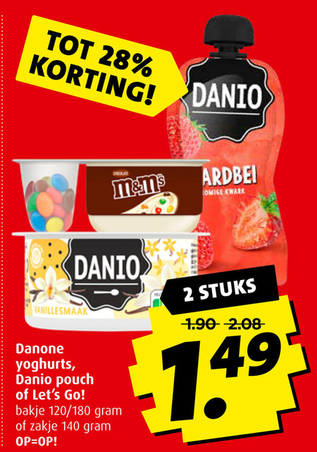 Danone Danio   kwark, vruchtenyoghurt folder aanbieding bij  Boni - details