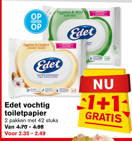 Edet Vochtig Toiletpapier Folder Aanbieding Bij Hoogvliet Details