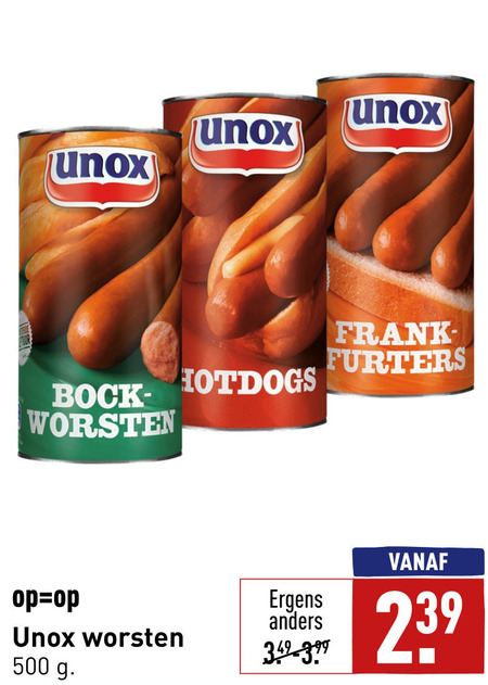 Unox   knakworst folder aanbieding bij  Aldi - details