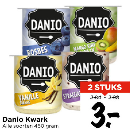 Danone Danio   kwark folder aanbieding bij  Vomar - details