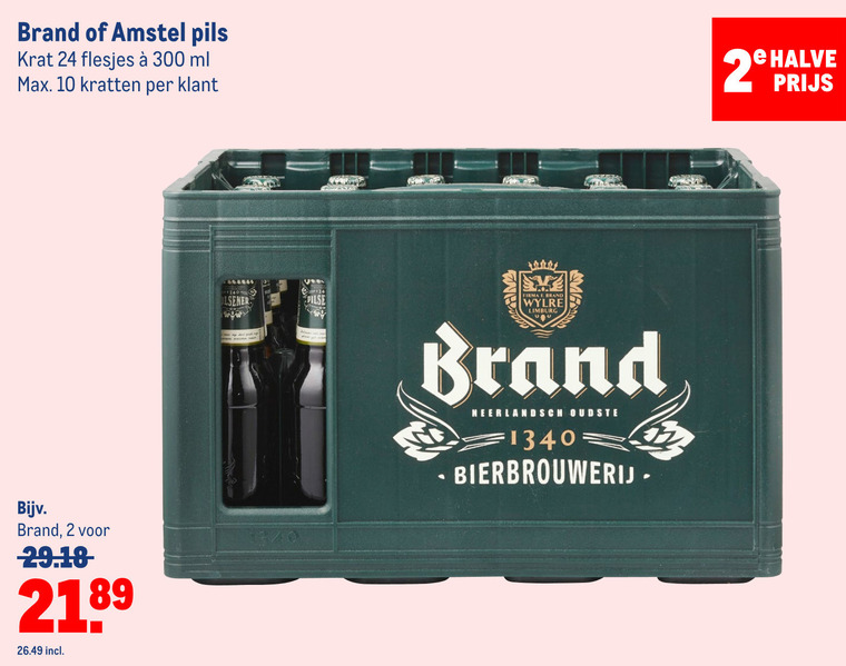 Brand   krat bier folder aanbieding bij  Makro - details