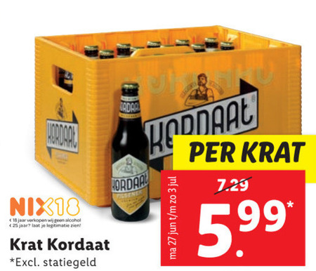 Kordaat   krat bier folder aanbieding bij  Lidl - details