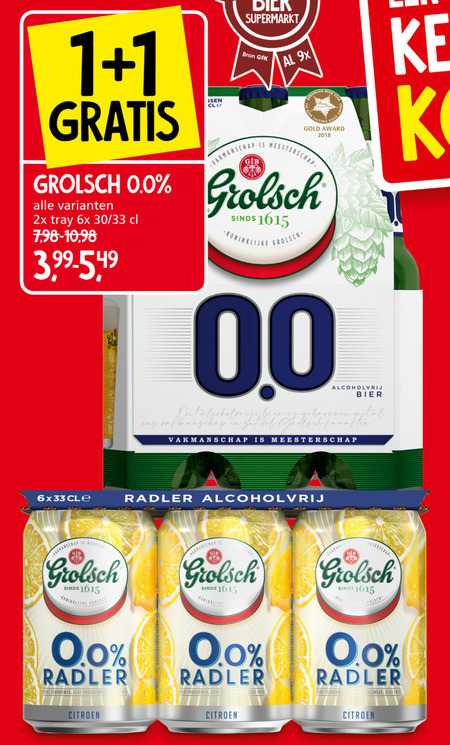 Grolsch   alcoholvrij bier folder aanbieding bij  Jan Linders - details