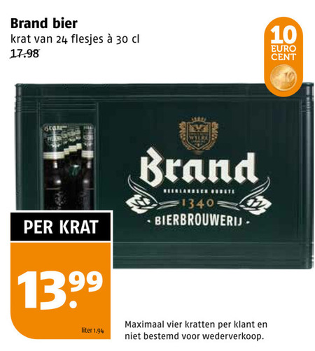 Brand   krat bier folder aanbieding bij  Poiesz - details