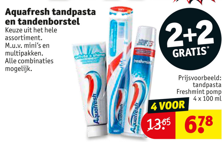 Aquafresh   tandpasta, tandenborstel folder aanbieding bij  Kruidvat - details