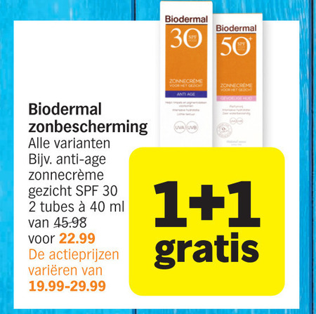 Biodermal   zonnebrandolie folder aanbieding bij  Albert Heijn - details