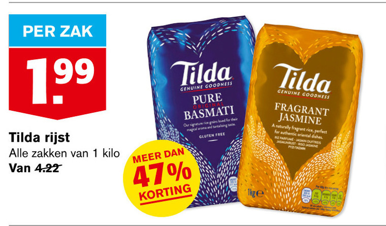 Tilda   rijst folder aanbieding bij  Hoogvliet - details