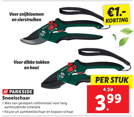 Parkside snoeischaar folder bij Lidl -