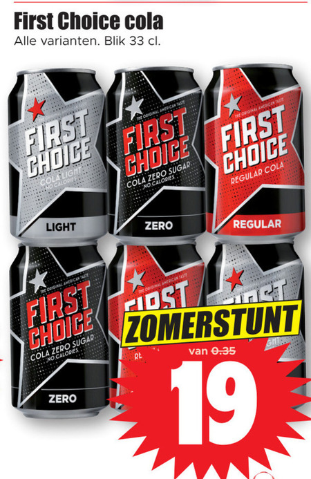 First Choice   cola folder aanbieding bij  Dirk - details