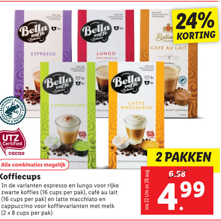 Haarvaten koolhydraat Nuchter Bella Cafe dolce gusto folder aanbieding bij Lidl - details