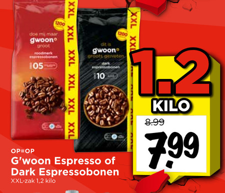 Gwoon   koffiebonen folder aanbieding bij  Vomar - details