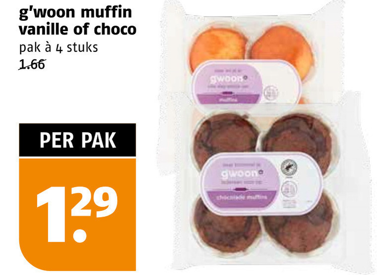 Gwoon   muffins folder aanbieding bij  Poiesz - details