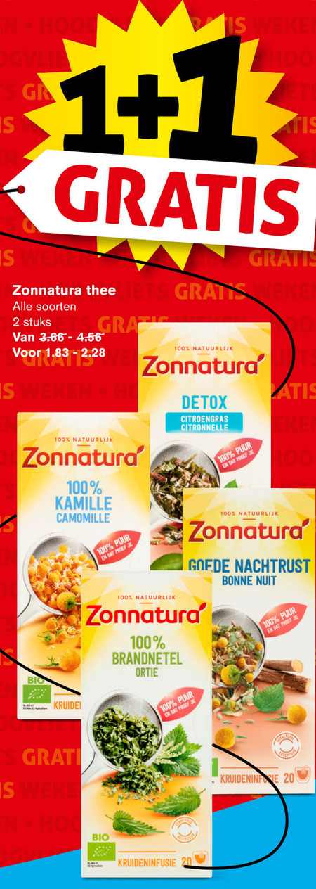 Zonnatura   thee folder aanbieding bij  Hoogvliet - details