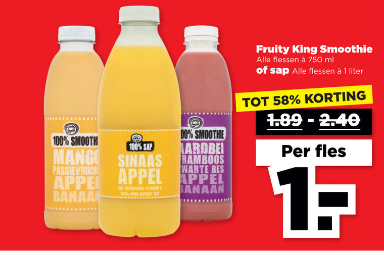 Fruity King   fruitsmoothie folder aanbieding bij  Plus - details