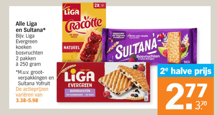 Sultana   fruitbiscuit, melkbiscuit folder aanbieding bij  Albert Heijn - details