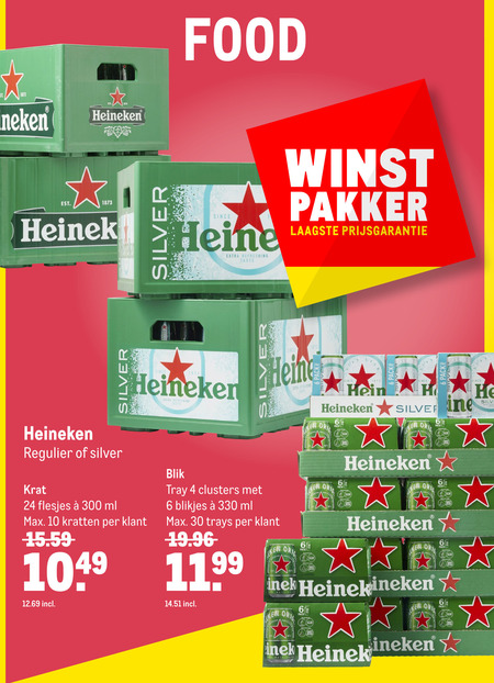 Heineken   krat bier, blikje bier folder aanbieding bij  Makro - details