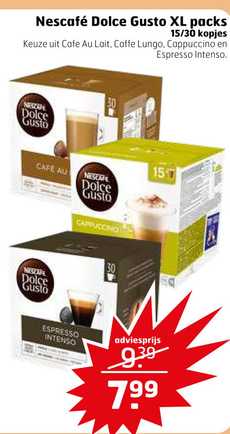 Nescafe   dolce gusto capsules folder aanbieding bij  Trekpleister - details