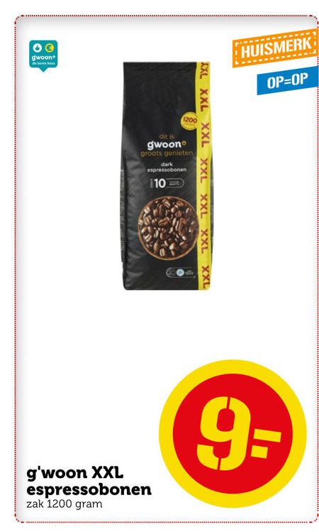 Gwoon   koffiebonen folder aanbieding bij  Coop - details