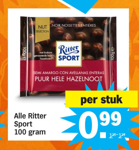 Ritter Sport   chocolade folder aanbieding bij  Albert Heijn - details