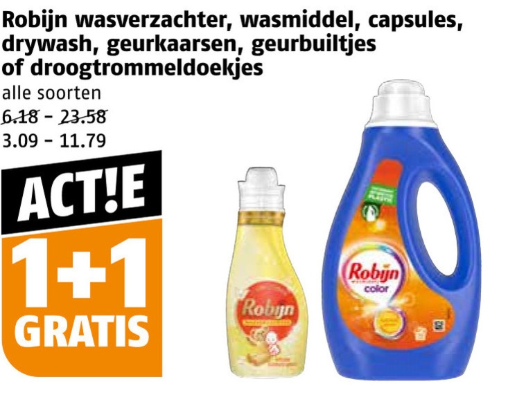 Robijn   wasmiddel, wasverzachter folder aanbieding bij  Poiesz - details