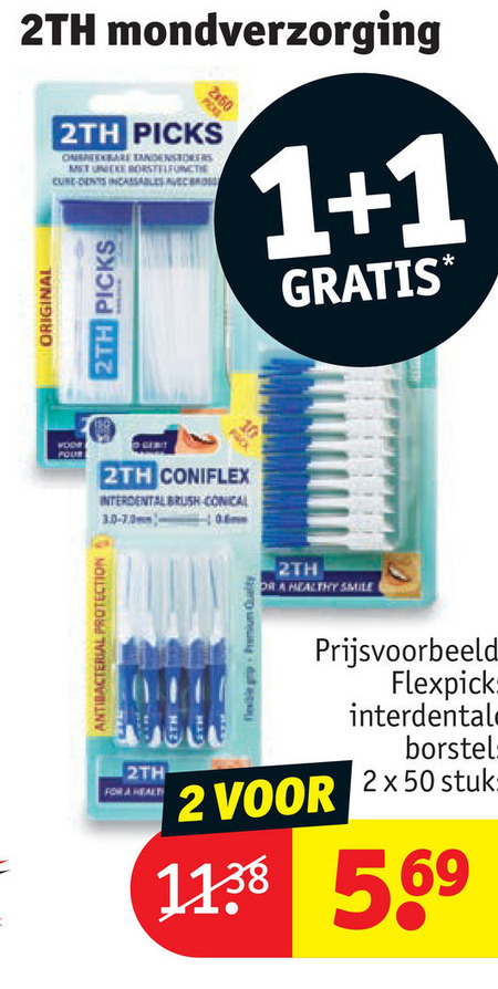 zeemijl ruw Feest 2TH interdentale ragers, tandenstokers folder aanbieding bij Kruidvat -  details