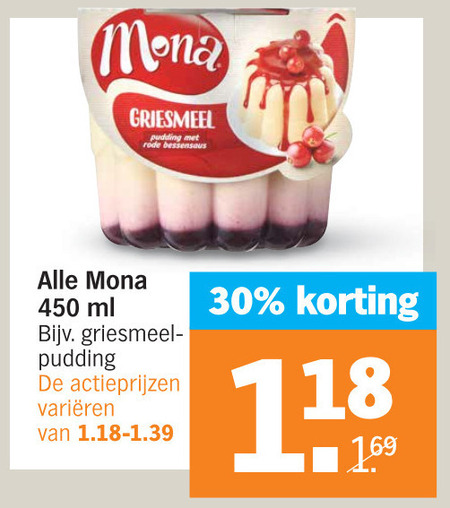 Mona   pudding folder aanbieding bij  Albert Heijn - details