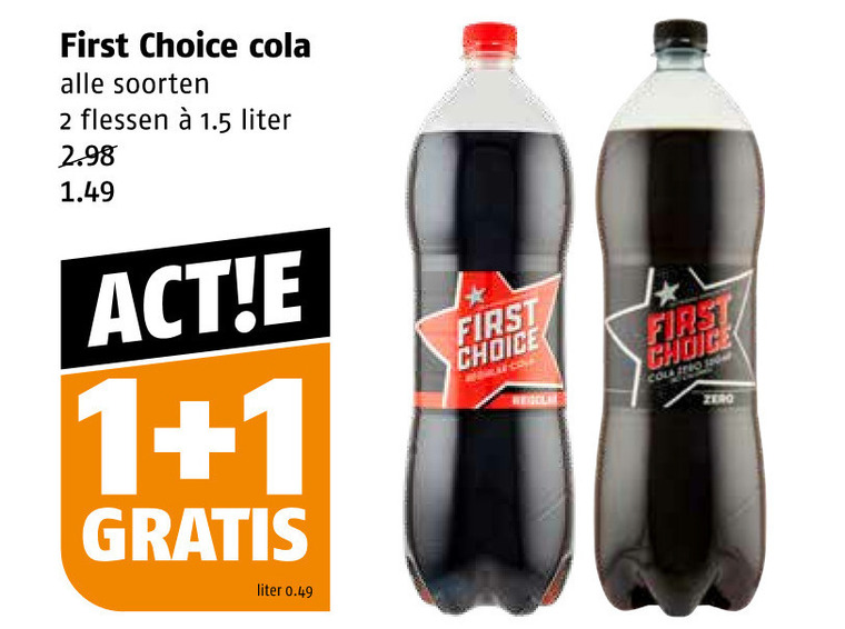 First Choice   cola folder aanbieding bij  Poiesz - details