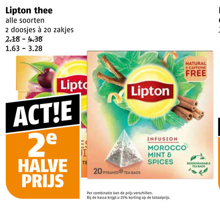 Lipton   thee folder aanbieding bij  Poiesz - details