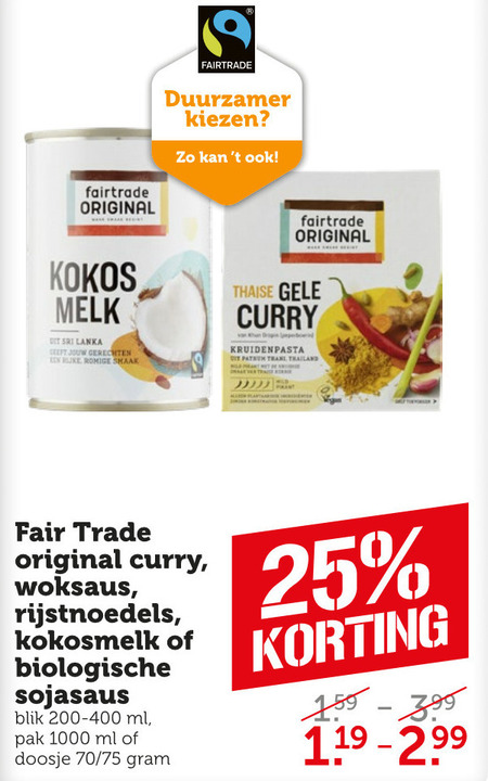 Fair Trade Original   woksaus, boemboe folder aanbieding bij  Coop - details