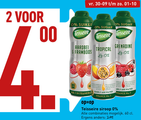 Teisseire   limonadesiroop folder aanbieding bij  Aldi - details