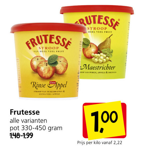 Frutesse   appelstroop folder aanbieding bij  Jan Linders - details