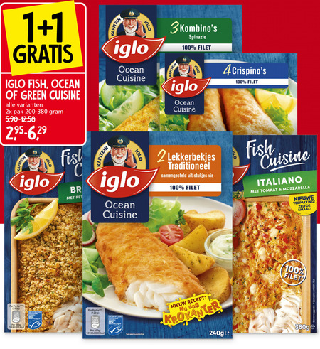 Iglo   lekkerbekjes, kibbeling folder aanbieding bij  Jan Linders - details