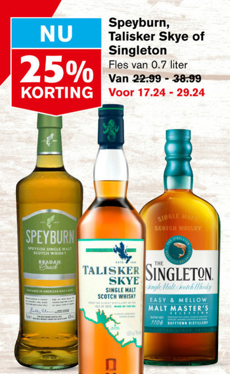 Talisker   whisky folder aanbieding bij  Hoogvliet - details