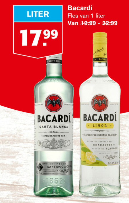 Bacardi   rum folder aanbieding bij  Hoogvliet - details