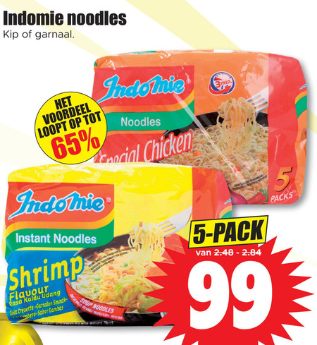 Indomie   noodles folder aanbieding bij  Dirk - details