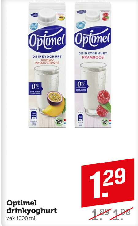 Optimel   drinkyoghurt folder aanbieding bij  Coop - details