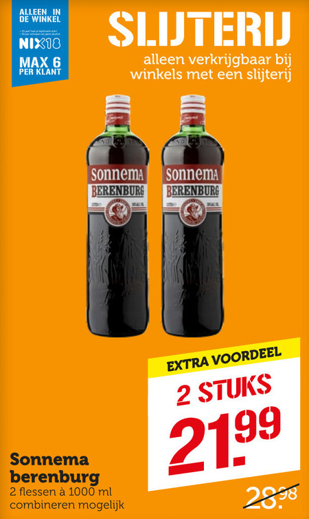 Sonnema   berenburg folder aanbieding bij  Coop - details