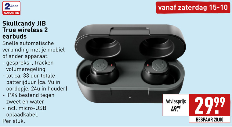 Skullcandy   oortelefoon folder aanbieding bij  Aldi - details