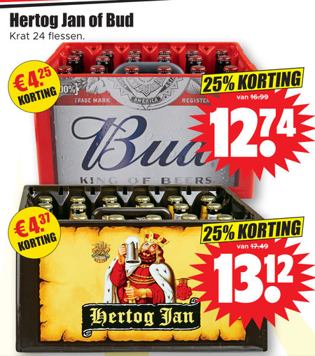 Bud   krat bier folder aanbieding bij  Dirk - details