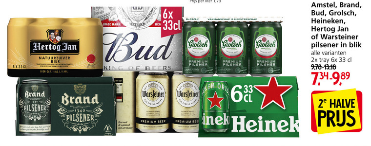 Grolsch   blikje bier folder aanbieding bij  Jan Linders - details