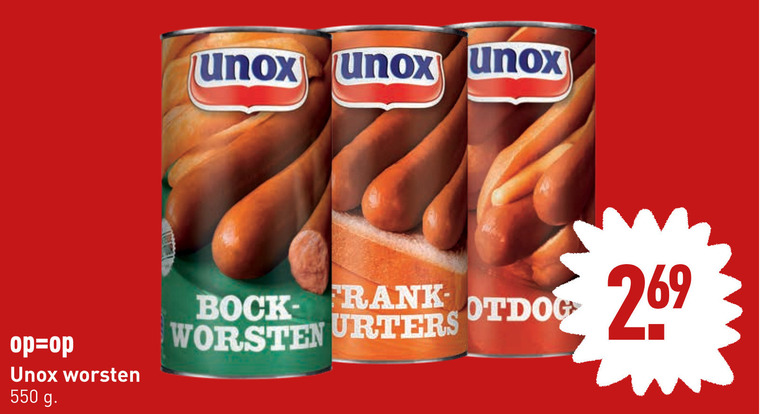 Unox   knakworst folder aanbieding bij  Aldi - details