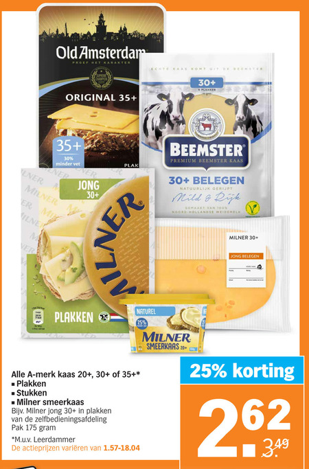 Milner Kaasplakken, Kaas Folder Aanbieding Bij Albert Heijn - Details