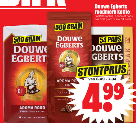 redactioneel Modderig Auroch Douwe Egberts koffiepad, koffie folder aanbieding bij Dirk - details